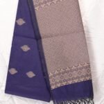 Royal Blue Saree with Golden Woven Motifs, Designer Border & Tassel Pallu