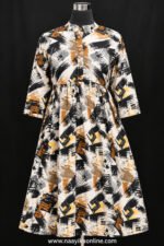 Abstract Print Flared Kurti - Image 2
